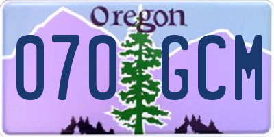 OR license plate 070GCM