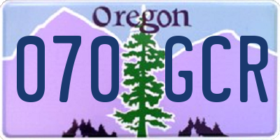 OR license plate 070GCR