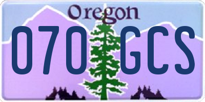 OR license plate 070GCS
