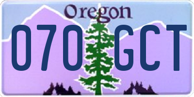 OR license plate 070GCT