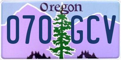 OR license plate 070GCV