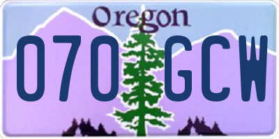 OR license plate 070GCW