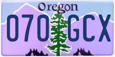 OR license plate 070GCX