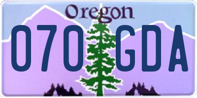 OR license plate 070GDA