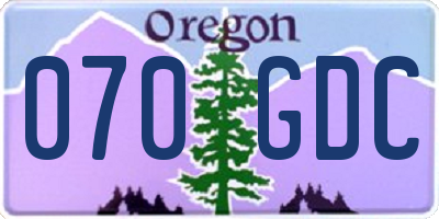 OR license plate 070GDC