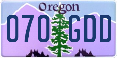 OR license plate 070GDD