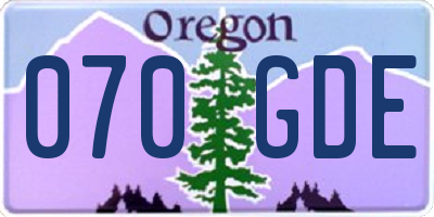 OR license plate 070GDE