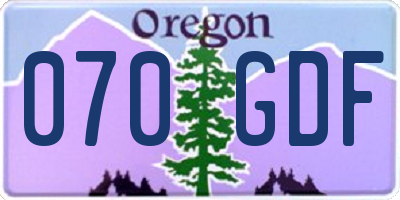 OR license plate 070GDF
