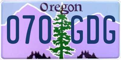 OR license plate 070GDG