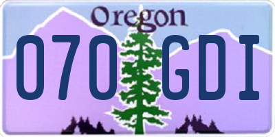 OR license plate 070GDI