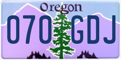 OR license plate 070GDJ