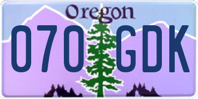 OR license plate 070GDK