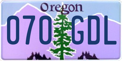 OR license plate 070GDL
