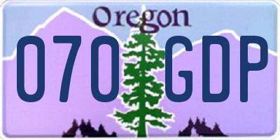 OR license plate 070GDP