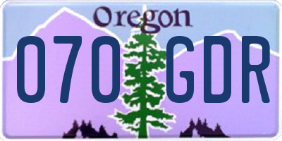 OR license plate 070GDR