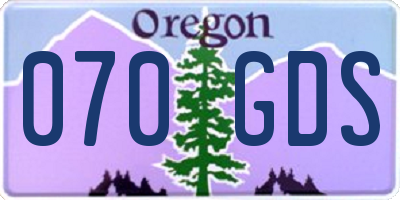 OR license plate 070GDS