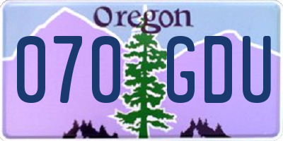 OR license plate 070GDU
