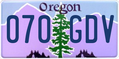 OR license plate 070GDV