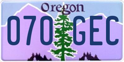 OR license plate 070GEC