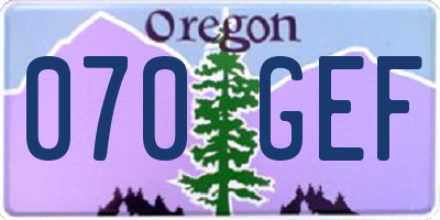 OR license plate 070GEF