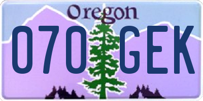OR license plate 070GEK