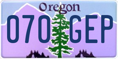 OR license plate 070GEP