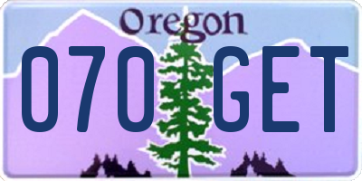 OR license plate 070GET