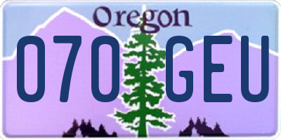 OR license plate 070GEU
