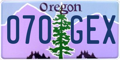 OR license plate 070GEX