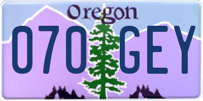 OR license plate 070GEY