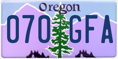OR license plate 070GFA