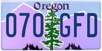 OR license plate 070GFD