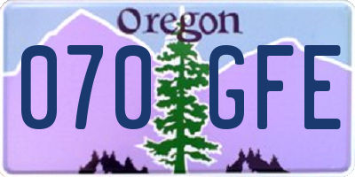 OR license plate 070GFE