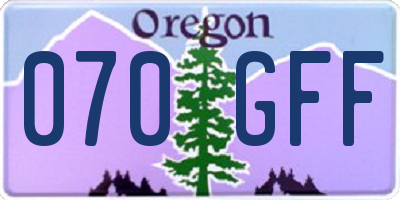 OR license plate 070GFF