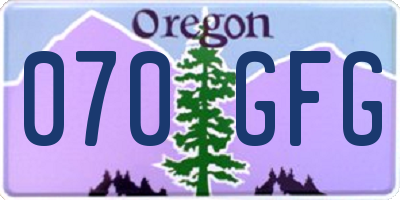 OR license plate 070GFG