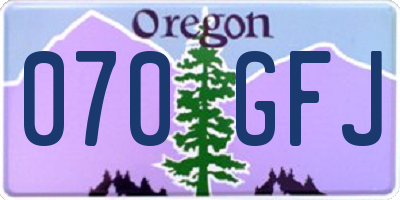 OR license plate 070GFJ