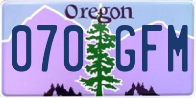 OR license plate 070GFM