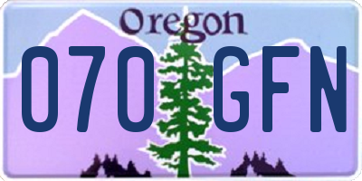 OR license plate 070GFN