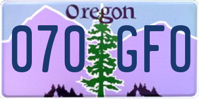 OR license plate 070GFO