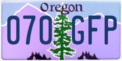 OR license plate 070GFP