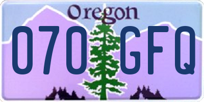 OR license plate 070GFQ