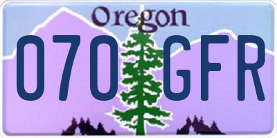 OR license plate 070GFR