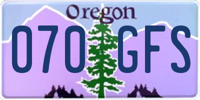 OR license plate 070GFS