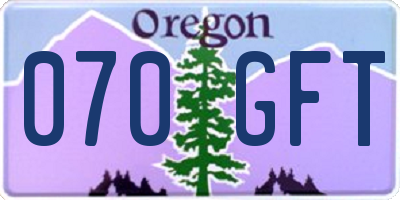OR license plate 070GFT