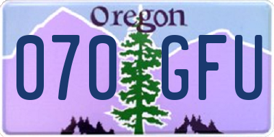 OR license plate 070GFU