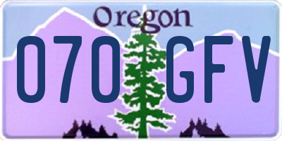 OR license plate 070GFV