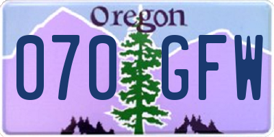 OR license plate 070GFW