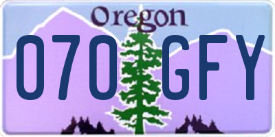 OR license plate 070GFY