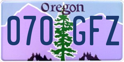 OR license plate 070GFZ