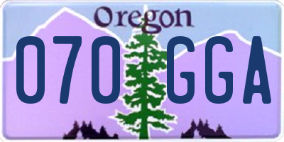OR license plate 070GGA